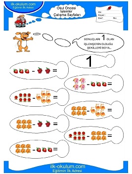 Çocuklar İçin toplam işlemi yaprak testleri 